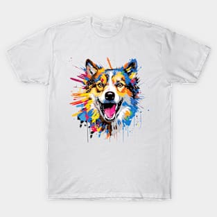 Husky Dog Pet World Animal Lover Furry Friend Abstract T-Shirt